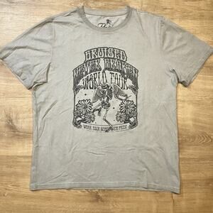 PRPS Goods & Co T-Shirt Vintage Grey Wash NY Japan Original Denim Brand Mens XL